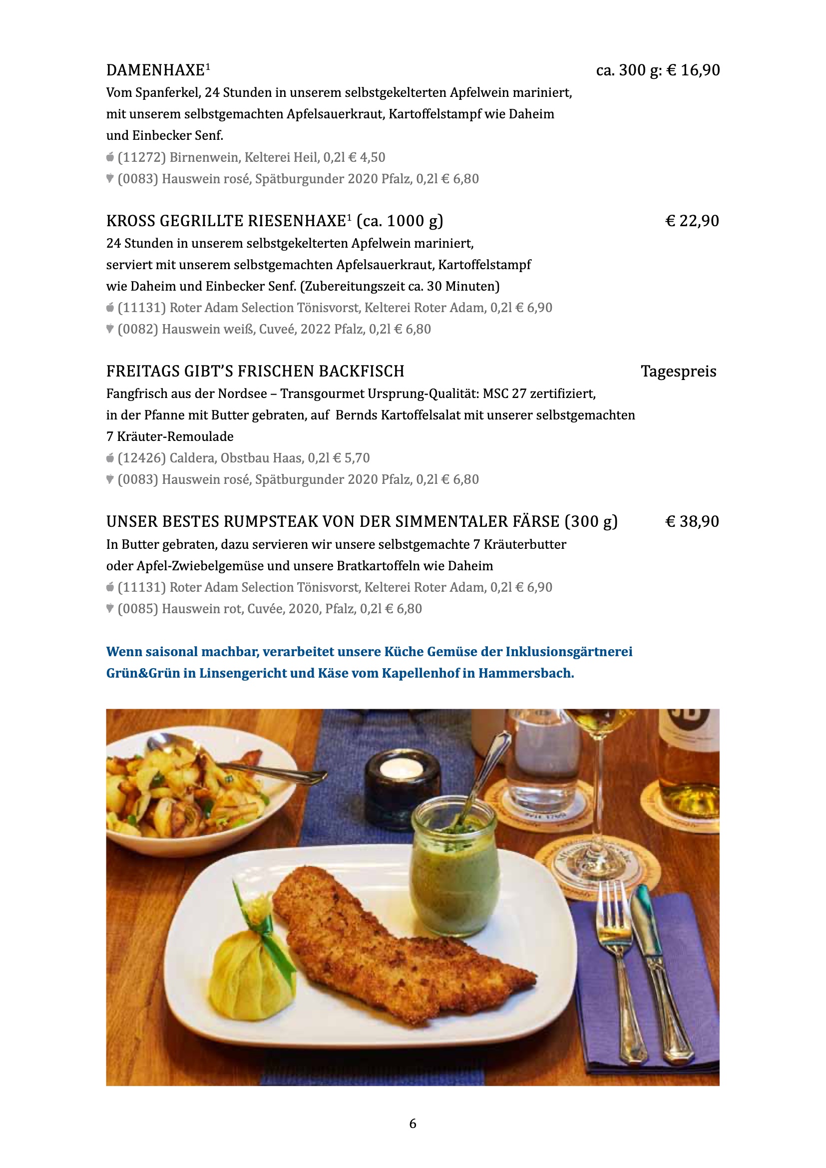 Speisekarte des deutschen Restaurants Affentorschänke ...