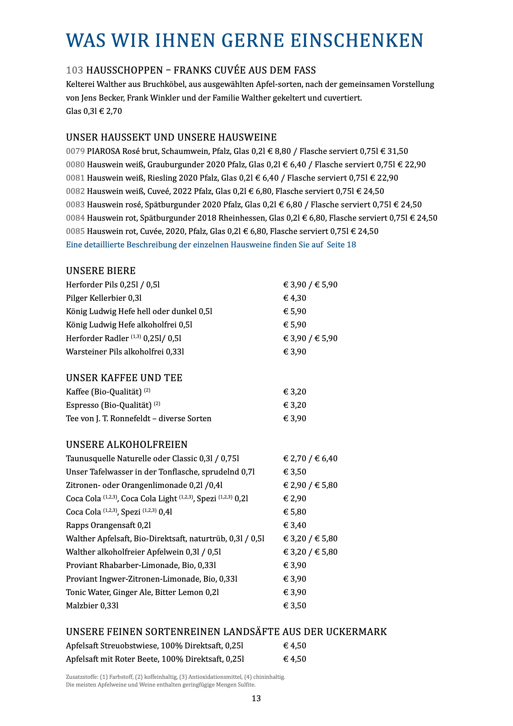 Speisekarte des deutschen Restaurants Affentorschänke ...